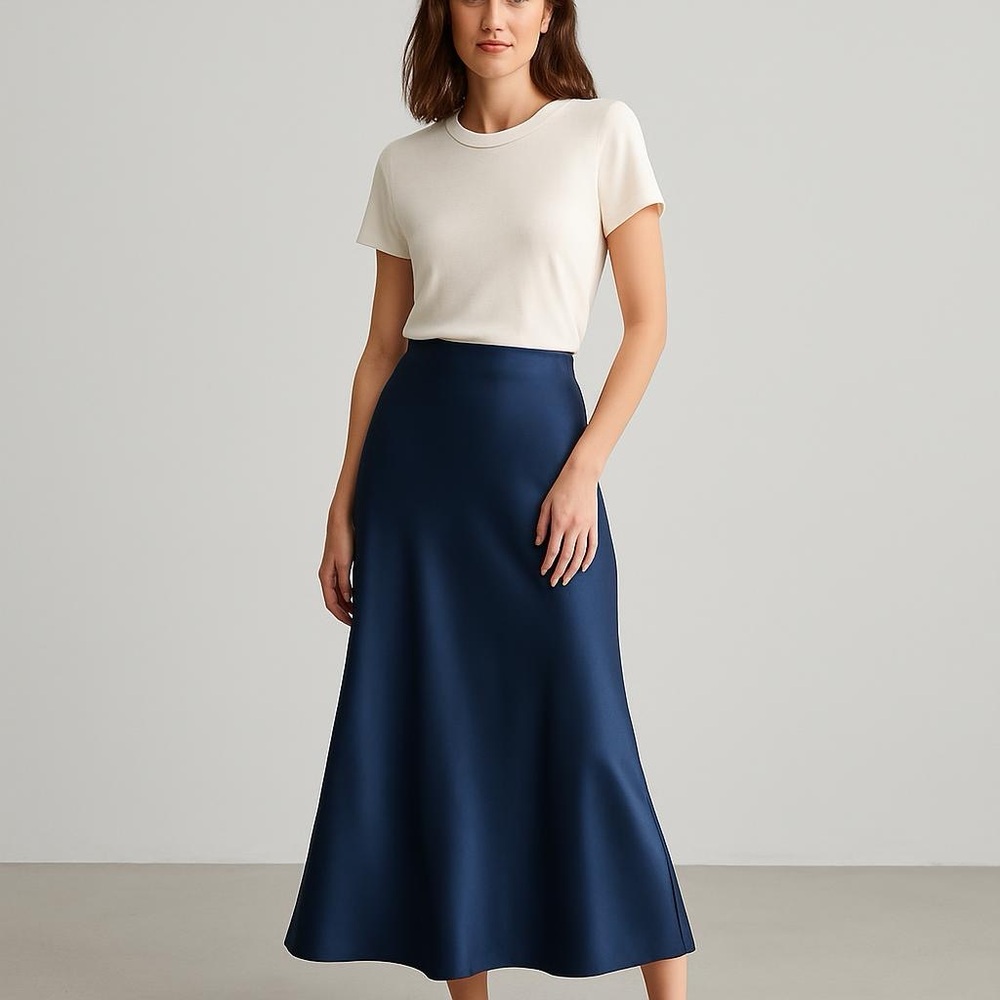 Elegant Navy Blue Women's Skirt